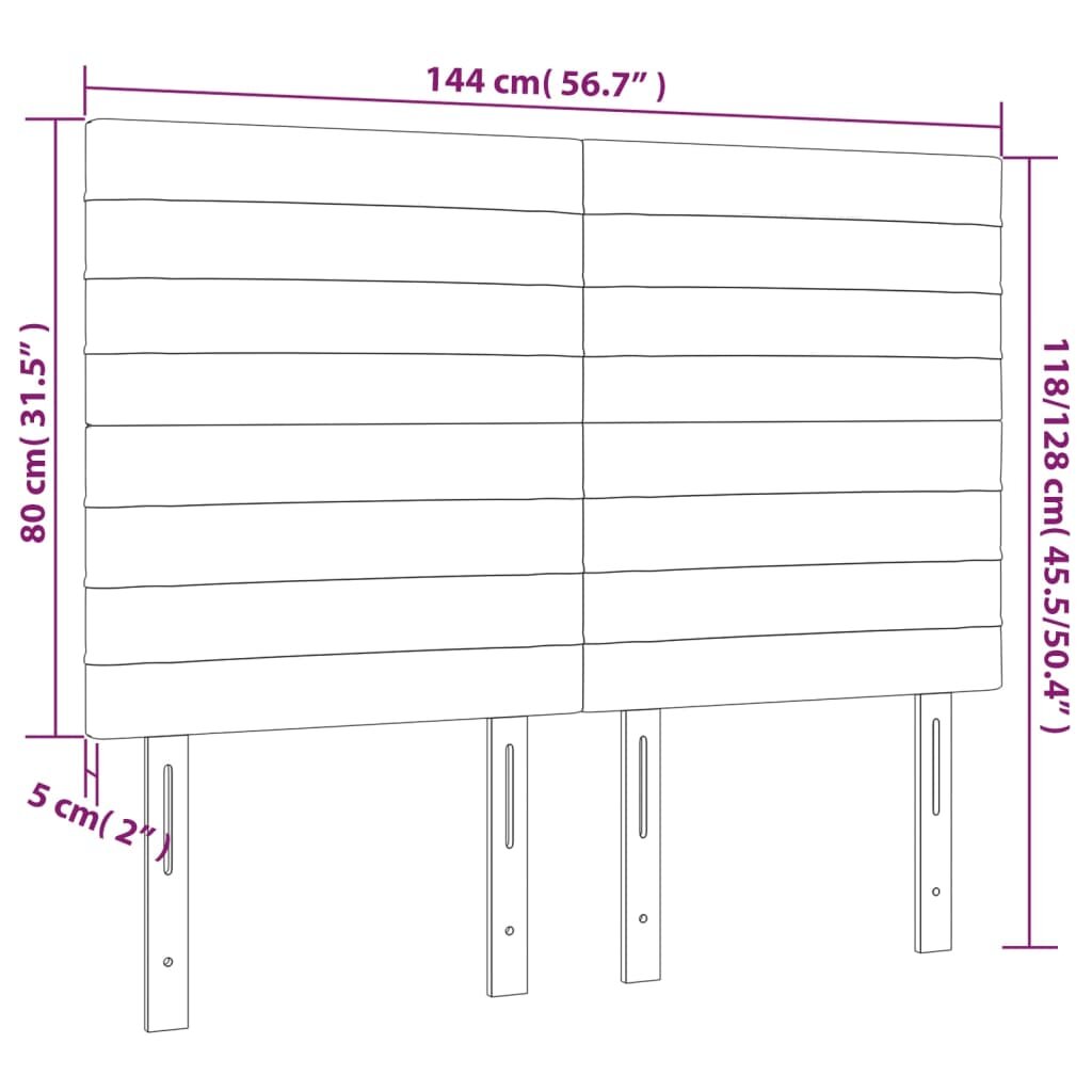 Galvūgaliai, 4vnt., tamsiai pilki, 72x5x78/88cm, aksomas kaina ir informacija | Lovos | pigu.lt