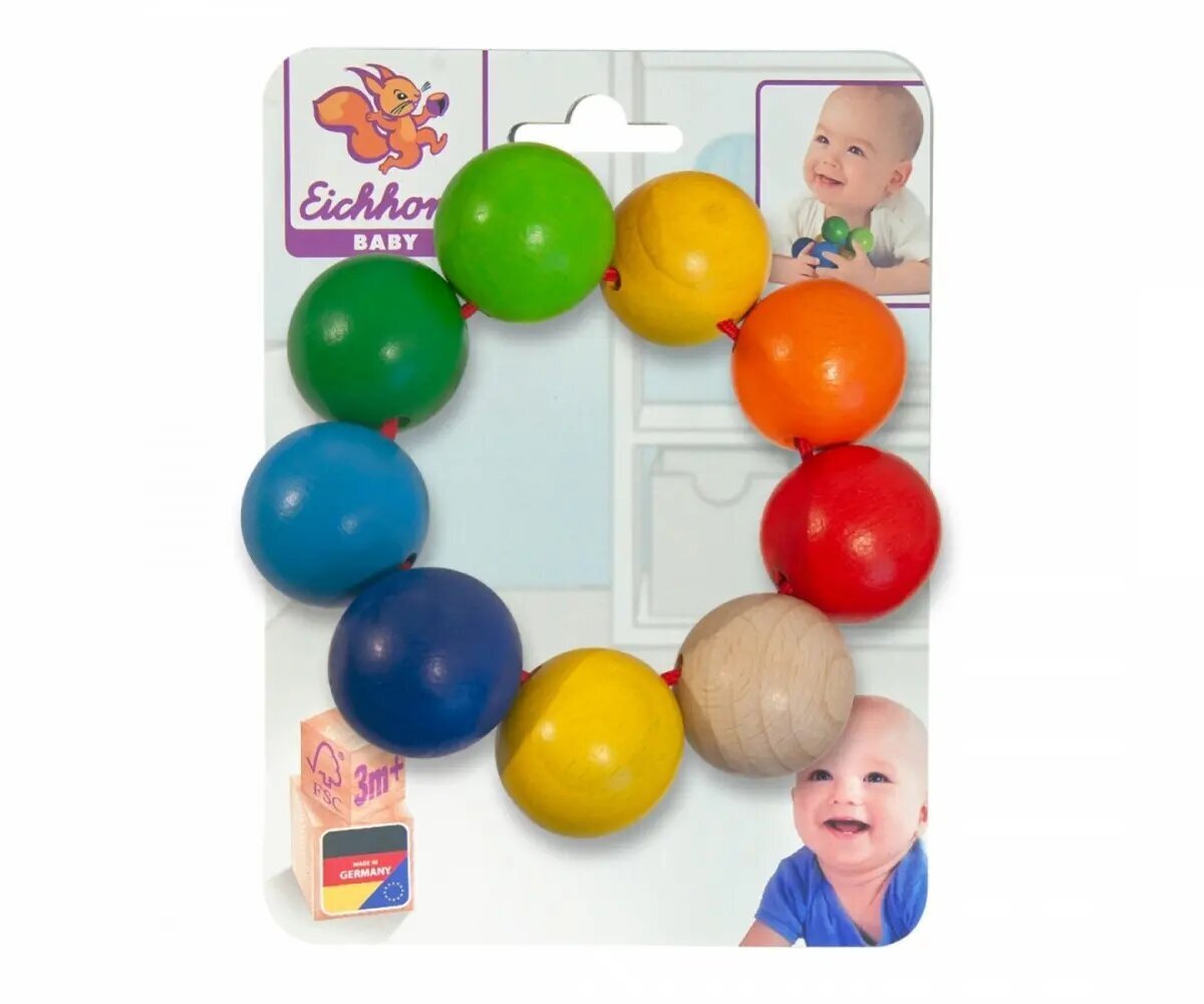 Medinis žaislas Eichhorn karoliukai kaina ir informacija | Žaislai kūdikiams | pigu.lt