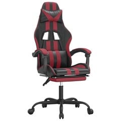 Žaidimų kėdė su pakoja, Dirbtinė oda, juoda/raudonojo vyno spalva kaina ir informacija | Biuro kėdės | pigu.lt