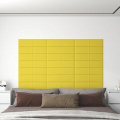 Sienų plokštės, geltonos, 12 vnt., 60x15 cm., 1,08m² цена и информация | Элементы декора для стен, потолка | pigu.lt