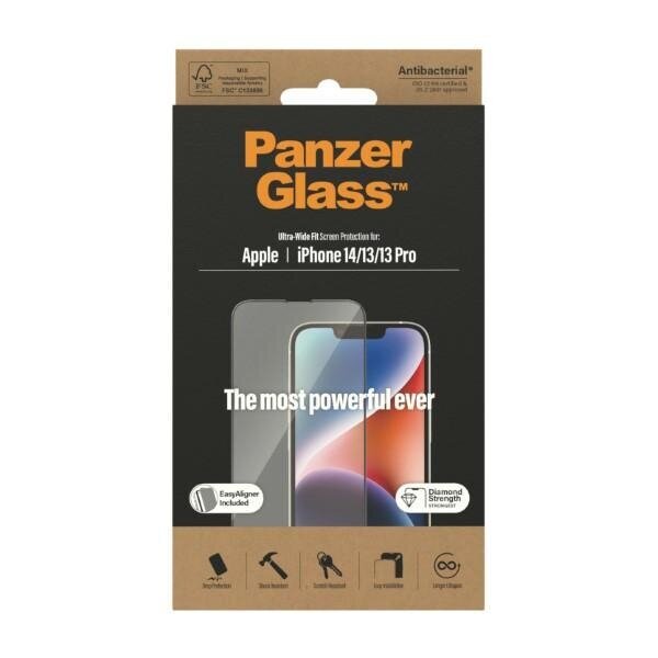Apsauginis stiklas PanzerGlass Ultra-Wide Fit iPhone 14 / 13 Pro / 13 kaina ir informacija | Apsauginės plėvelės telefonams | pigu.lt