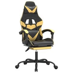 Pasukama žaidimų kėdė su pakoja, Dirbtinė oda, juoda/auksinė spalva цена и информация | Офисные кресла | pigu.lt