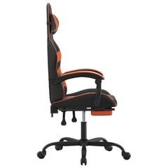 Pasukama žaidimų kėdė su pakoja, Dirbtinė oda, juoda/oranžinė spalva цена и информация | Офисные кресла | pigu.lt
