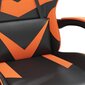 Pasukama žaidimų kėdė su pakoja, Dirbtinė oda, juoda/oranžinė spalva kaina ir informacija | Biuro kėdės | pigu.lt