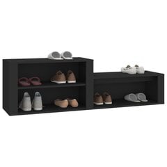 Spintelė batams, Apdirbta mediena, 150x35x45cm, juoda цена и информация | Полки для обуви, банкетки | pigu.lt