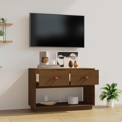Televizoriaus spintelė, Pušies medienos masyvas, 90x40x60cm, medaus ruda kaina ir informacija | TV staliukai | pigu.lt