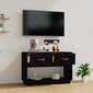 Televizoriaus spintelė, Pušies medienos masyvas, 90x40x60cm, juoda kaina ir informacija | TV staliukai | pigu.lt