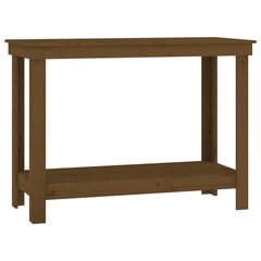 Pušies medienos masyvo darbastalis, rudas, 110x50x80 cm. цена и информация | Столы-консоли | pigu.lt