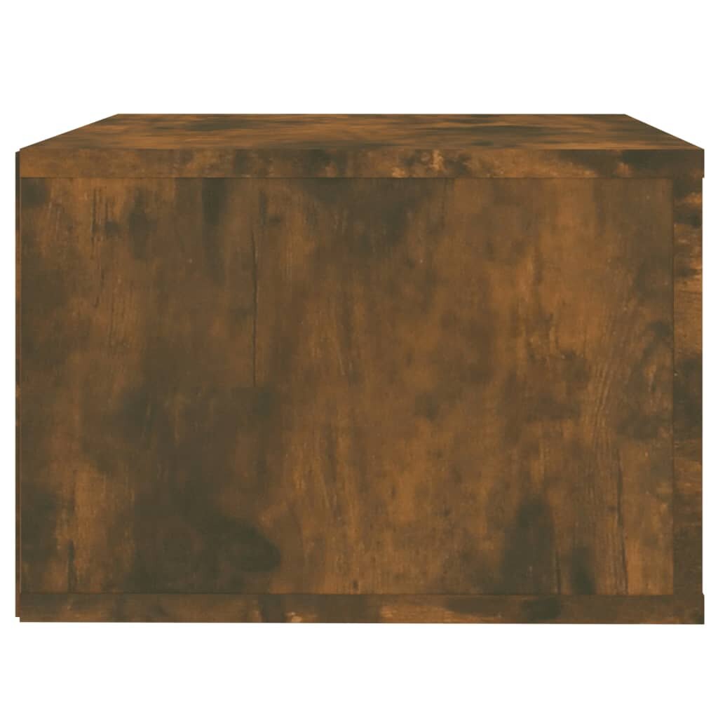 Sieninė naktinė spintelė, Apdirbta mediena, 50x36x25cm, dūminio ąžuolo spalva цена и информация | Spintelės prie lovos | pigu.lt