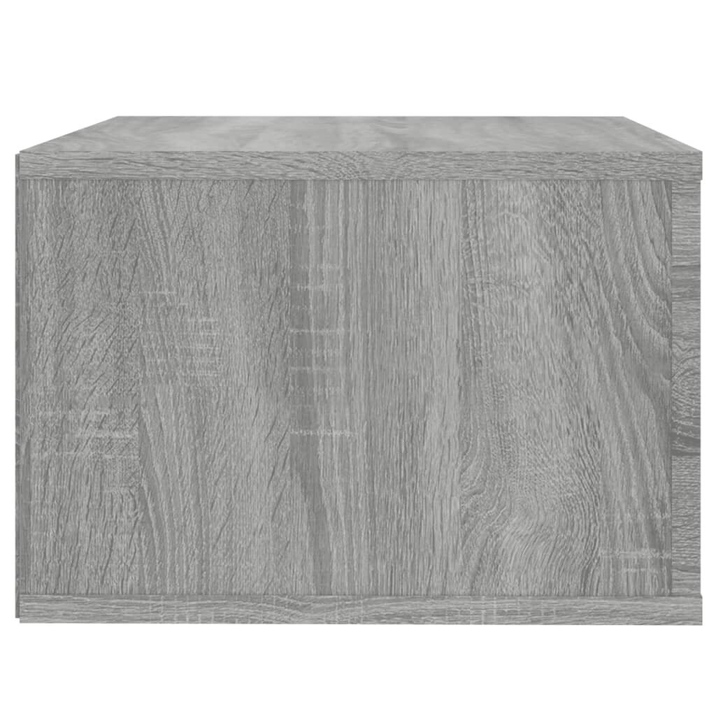 Sieninė naktinė spintelė, Apdirbta mediena, 50x36x25cm, pilka ąžuolo spalva kaina ir informacija | Spintelės prie lovos | pigu.lt