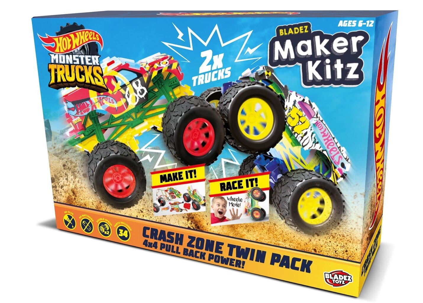 Сборный автомобиль Hot Wheels Monster Truck Maker Kitz Bladez цена | pigu.lt