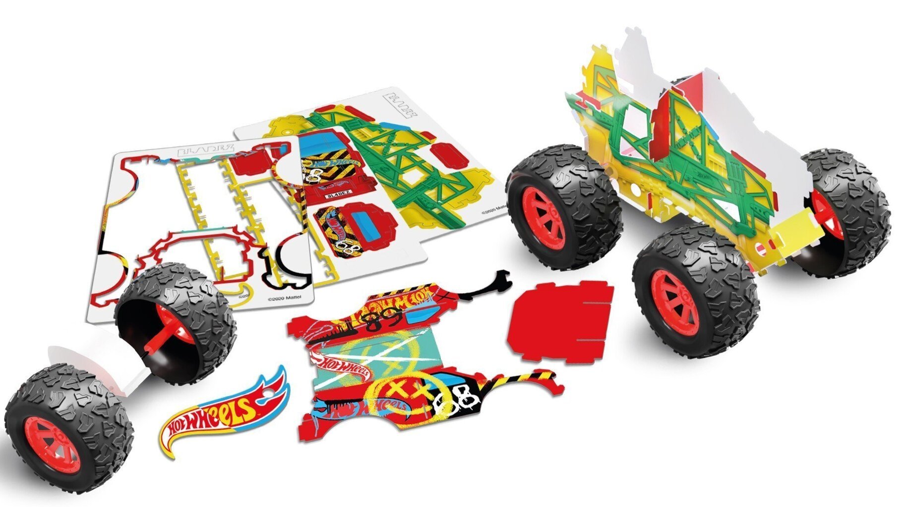 Surenkamas automobilis Hot Wheels Monster Truck Maker Kitz Bladez kaina ir informacija | Konstruktoriai ir kaladėlės | pigu.lt