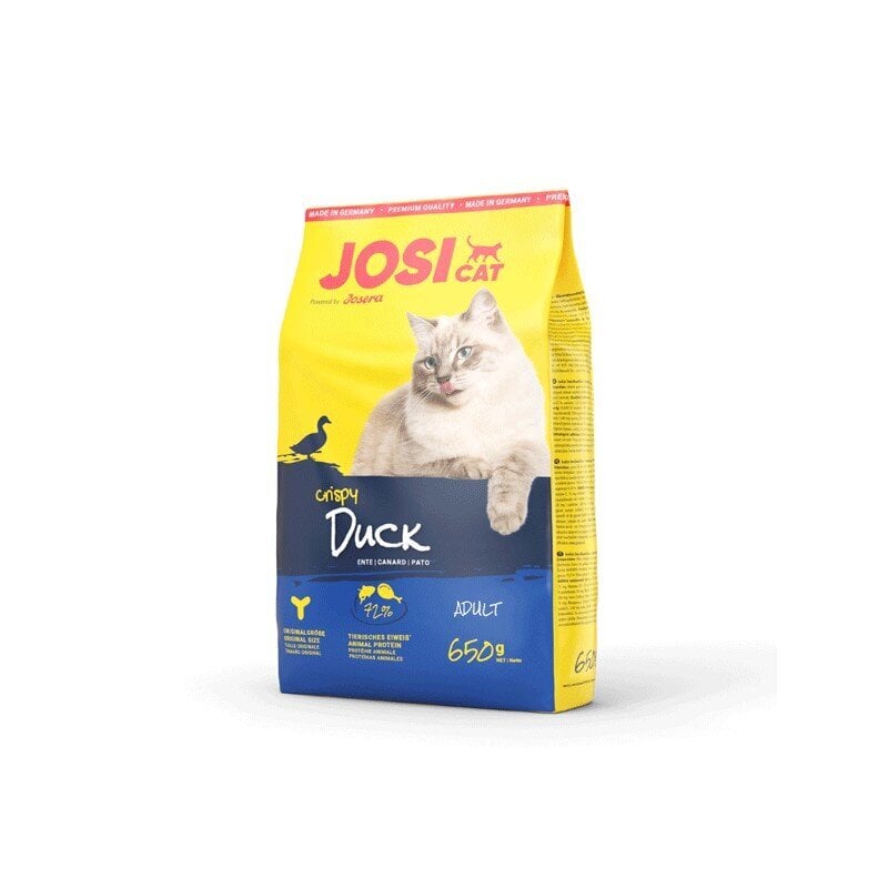 Josera Josicat Crispy Duck su antiena, 650 g kaina ir informacija | Sausas maistas katėms | pigu.lt