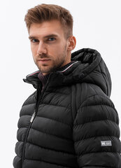 Мужская стеганая куртка Ombre, C606, черная цена и информация | Мужские куртки | pigu.lt