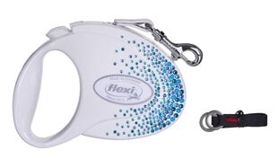 Flexi автоматический поводок Glam Splash Ocean с кристаллами Swarovski M, белый, 5 лет цена и информация | Поводки для собак | pigu.lt