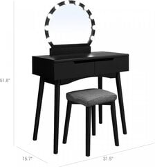 Kosmetinis staliukas Songmics Ergo, juodas цена и информация | Туалетные столики | pigu.lt