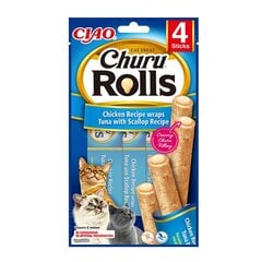 Inaba Churu Rolls su vištiena ir tunu, 4x10 g цена и информация | Лакомства для кошек | pigu.lt