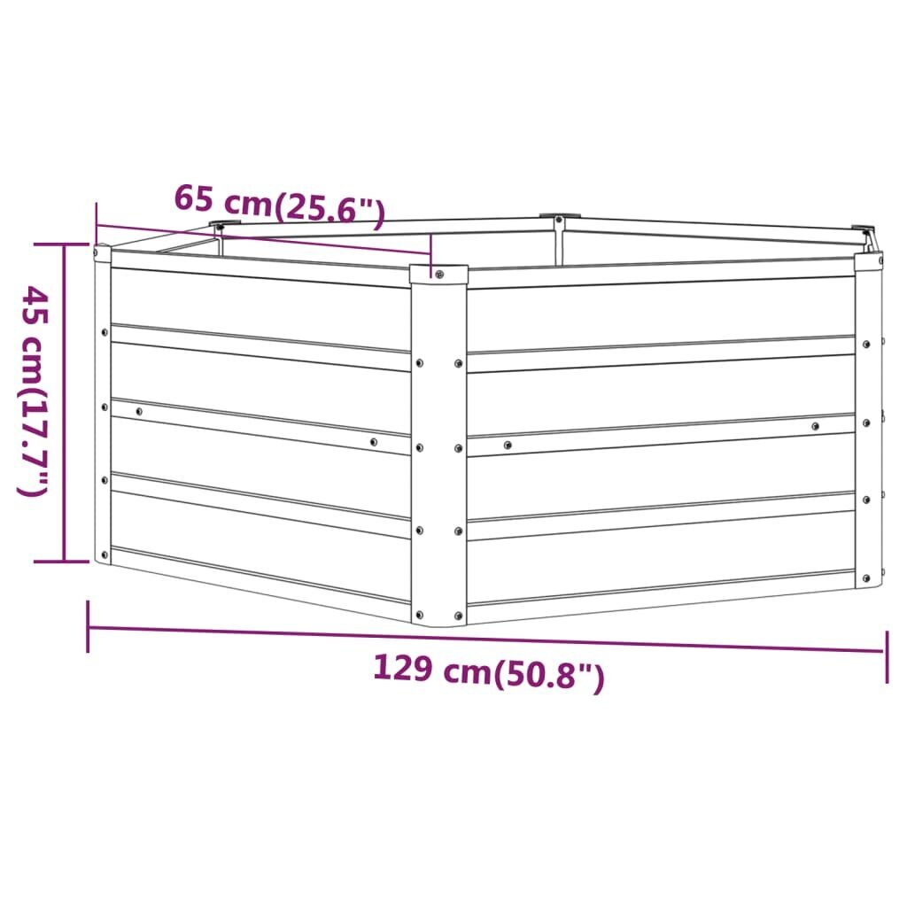 Sodo lovelis vidaXL, 129x129x45 cm kaina ir informacija | Loveliai | pigu.lt