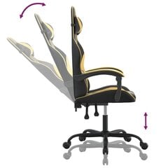 Žaidimų kėdė su pakoja, Dirbtinė oda, juoda/auksinė spalva цена и информация | Офисные кресла | pigu.lt