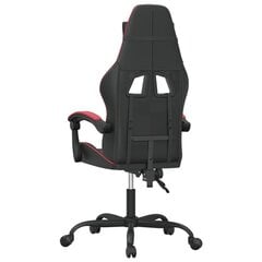 Žaidimų kėdė su pakoja, Dirbtinė oda, juoda/raudonojo vyno spalva kaina ir informacija | Biuro kėdės | pigu.lt