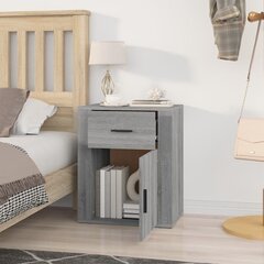 Naktinė spintelė, Apdirbta mediena, 50x36x60cm, pilka ąžuolo spalva kaina ir informacija | Spintelės prie lovos | pigu.lt