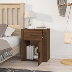 Naktinė spintelė, Apdirbta mediena, 50x36x60cm, ruda ąžuolo spalva kaina ir informacija | Spintelės prie lovos | pigu.lt
