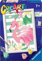 Tapyba pagal skaičius Flamingas Ravensburger, 18x13 cm kaina ir informacija | Tapyba pagal skaičius | pigu.lt