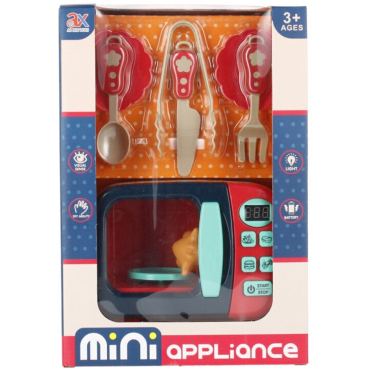 Vaikiška žaislinė mikrobangų krosnelė, su šviesos ir garso efektu Mini appliance цена и информация | Žaislai mergaitėms | pigu.lt