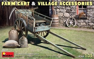 Klijuojamas Modelis MiniArt 35657 Farm Cart with Village Accessories 1/35 цена и информация | Склеиваемые модели | pigu.lt