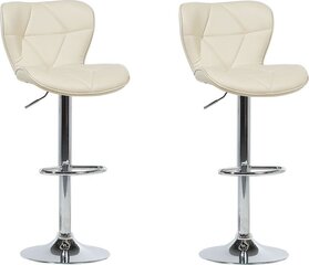 2-ių kėdžių komplektas Beliani Valetta, smėlio/sidabrinis kaina ir informacija | Virtuvės ir valgomojo kėdės | pigu.lt