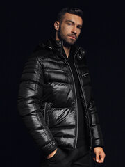 Мужская зимняя куртка Ombre, C543, черная цена и информация | Мужские куртки | pigu.lt