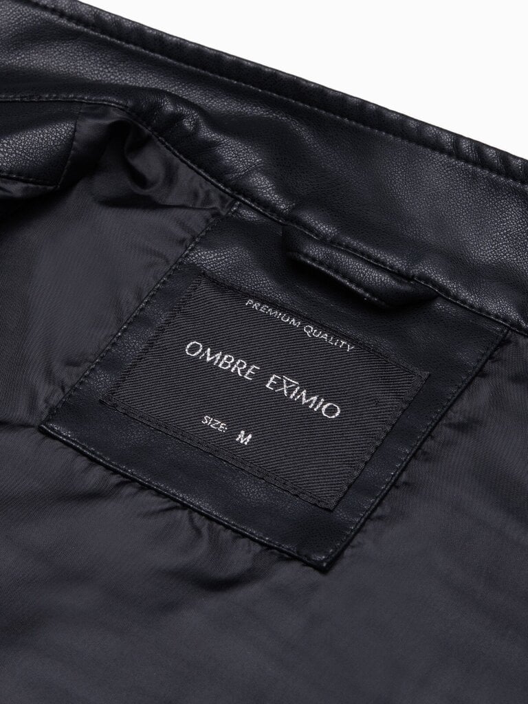 Vyriška eko odos striukė Ombre C604 juoda kaina ir informacija | Vyriškos striukės | pigu.lt