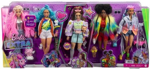 Barbie Doll Extra Exclusive rinkinys 5 vnt.HGB61 цена и информация | Žaislai mergaitėms | pigu.lt