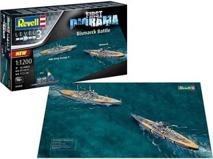 Подарочный набор Revell - First Diorama Set - Bismarck Battle, 1/1200, 05668 цена и информация | Конструкторы и кубики | pigu.lt