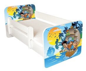 Детская кровать с матрасом и съемным барьером Ami 61, 140x70 см цена и информация | Детские кровати | pigu.lt