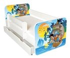 Детская кровать с матрасом, ящиком для постельного белья и съемным барьером Ami 61, 140x70 см