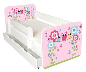 Детская кровать с матрасом, ящиком для постельного белья и съемным барьером Ami 54, 140x70 см цена и информация | Детские кровати | pigu.lt