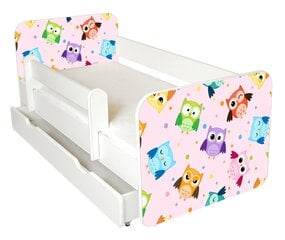 Детская кровать с матрасом, ящиком для постельного белья и съемным барьером Ami 53, 140x70 см цена и информация | Детские кровати | pigu.lt