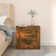 Sieninė naktinė spintelė, Apdirbta mediena, 50x36x47cm, dūminio ąžuolo spalva kaina ir informacija | Spintelės prie lovos | pigu.lt