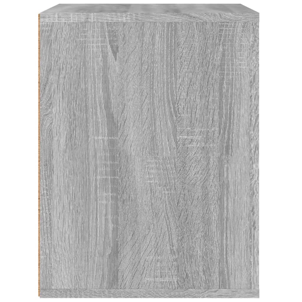 Sieninė naktinė spintelė, Apdirbta mediena, 50x36x47cm, pilka ąžuolo spalva цена и информация | Spintelės prie lovos | pigu.lt