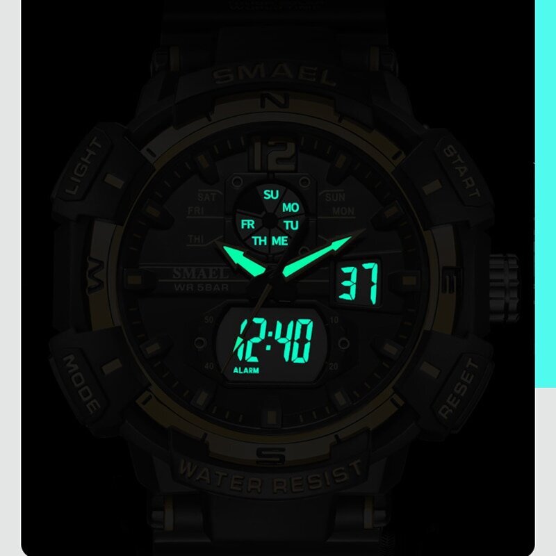 Prabangus Sportinis Laikrodis - Geltonas kaina ir informacija | Vyriški laikrodžiai | pigu.lt