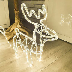 LED kalėdinė figūrėlė Šiaurės elnias su krepšeliu 128cm, E 00017219 kaina ir informacija | Kalėdinės dekoracijos | pigu.lt