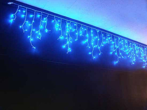 LED kalėdinis lauko ir vidaus ledas, 100LED, ilgis - 5,5 m, jungiamas, E 152 kaina ir informacija | Girliandos | pigu.lt