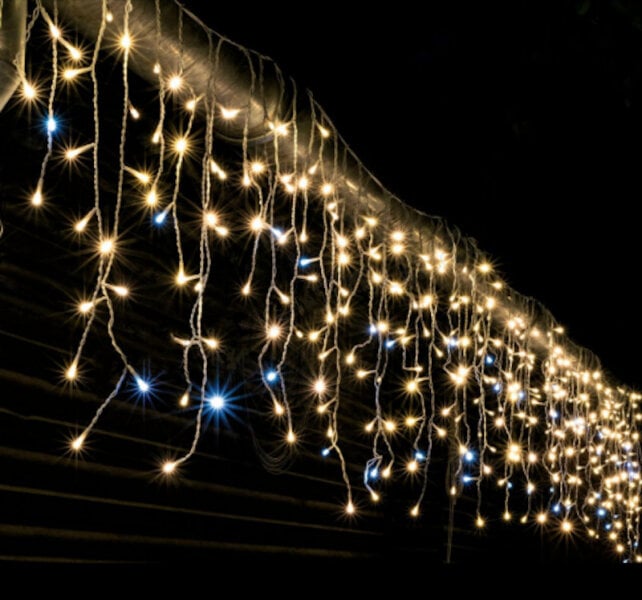 LED kalėdinis lauko ir vidaus ledas, 100 šviesos diodų, ilgis - 5,5 m, kištukinis, E 168 kaina ir informacija | Girliandos | pigu.lt
