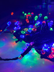LED kalėdinis vidaus apšvietimas su kristalais, įvairiaspalvis, 200 šviesos diodų, kištukinis, E ART 112 kaina ir informacija | Girliandos | pigu.lt