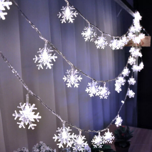 LED kalėdinė vidaus ir lauko snaigių virtinė, 10 m ilgio, 8 švytėjimo režimai, 100 šviesos diodų, jungiama, E KX5240_1 kaina ir informacija | Girliandos | pigu.lt