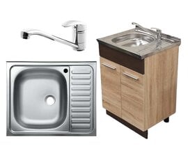 Кухонный комплект «Шкафчик »Greta 60» +смеситель + раковина», 60x50 см цена и информация | Кухонные шкафчики | pigu.lt