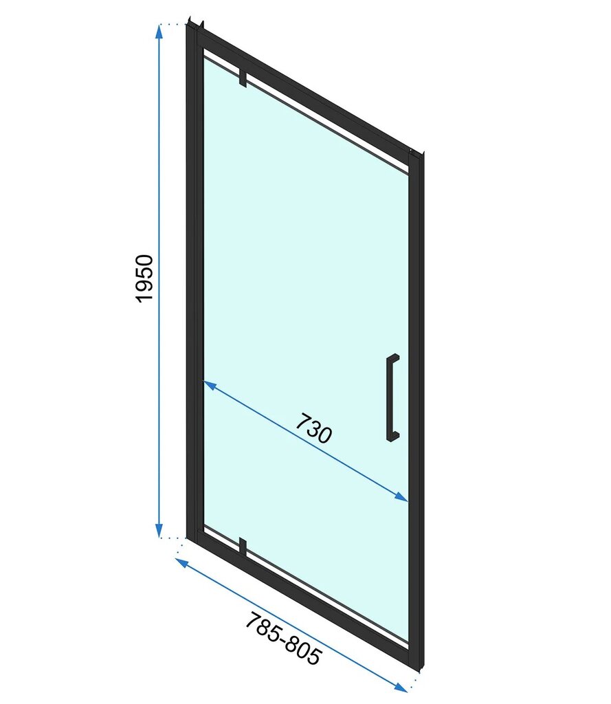 Dušo kabina REA Rapid Swing Black, 80x80,90,100 cm kaina ir informacija | Dušo kabinos | pigu.lt