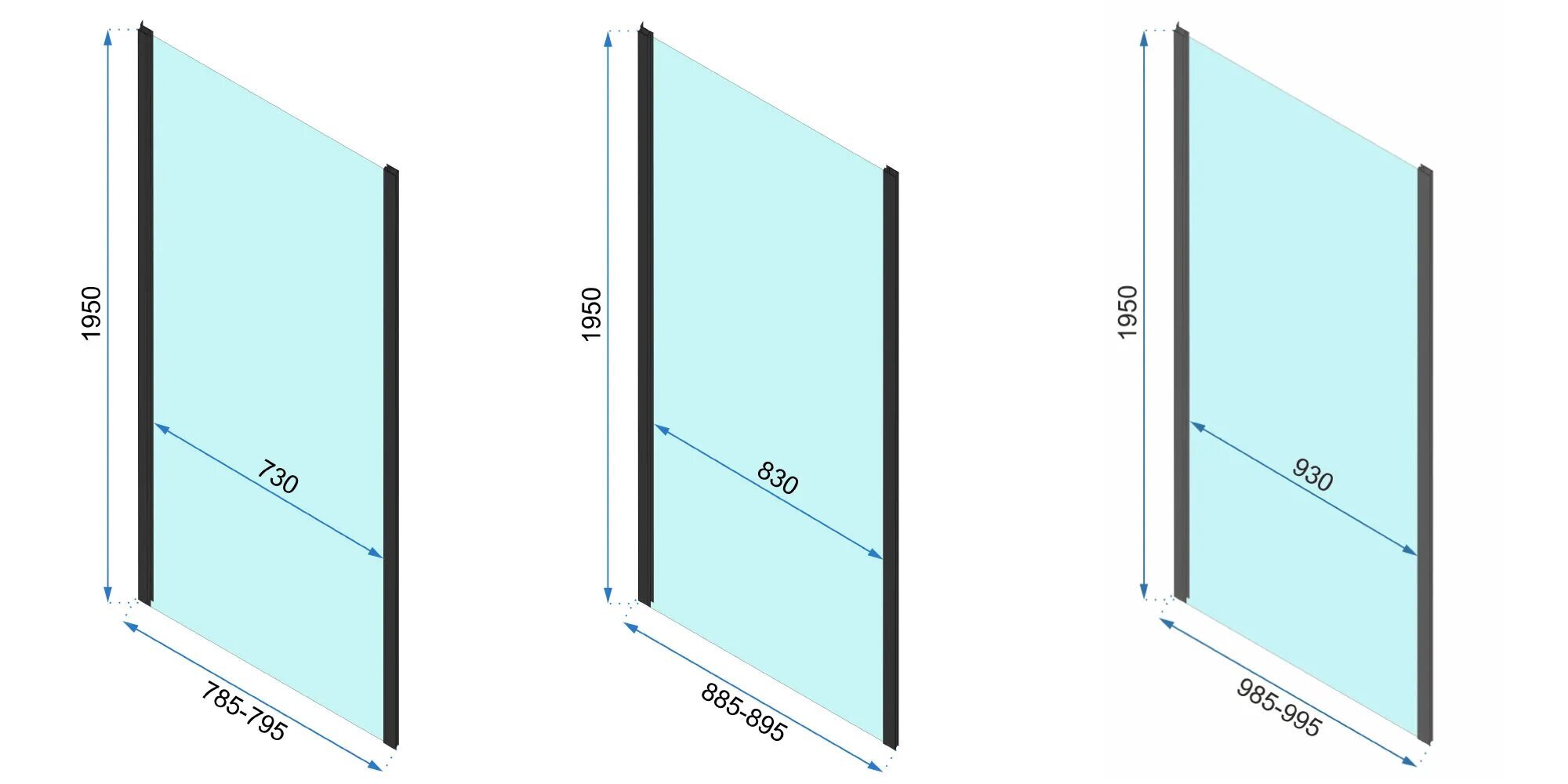 Dušo kabina REA Rapid Swing Black, 100x80,90,100 cm kaina ir informacija | Dušo kabinos | pigu.lt