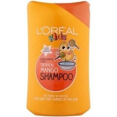 L´Oreal Paris Kids 2in1 Tropical Mango Shampoo для женщин 250 мл цена и информация | Косметика для мам и детей | pigu.lt